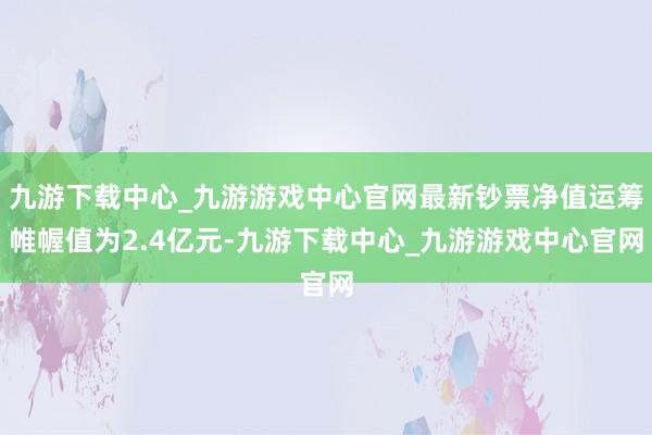 九游下载中心_九游游戏中心官网最新钞票净值运筹帷幄值为2.4亿元-九游下载中心_九游游戏中心官网