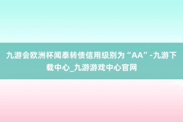 九游会欧洲杯闻泰转债信用级别为“AA”-九游下载中心_九游游戏中心官网